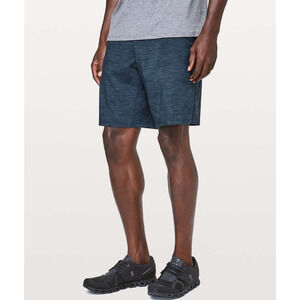 (L)‎ $68 Lululemon Pace Breaker Short 9" Heather Allover Iron Blue True Navy